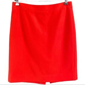 J. Crew Red Wool Pencil Skirt, Women's 6